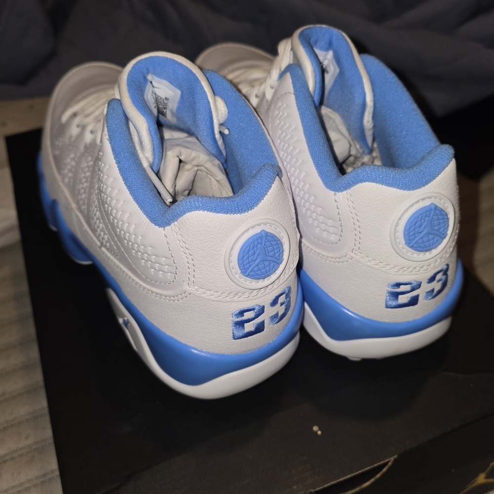 Jordan White and Light Blue Athletic Shoes